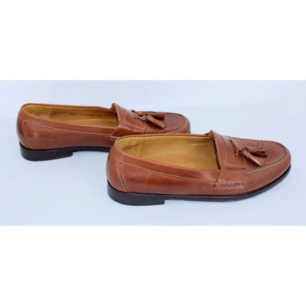 Cole Haan Mens Tassel Loafers Leather Dress Shoes Brown Size 10 D - Picture 3 of 8